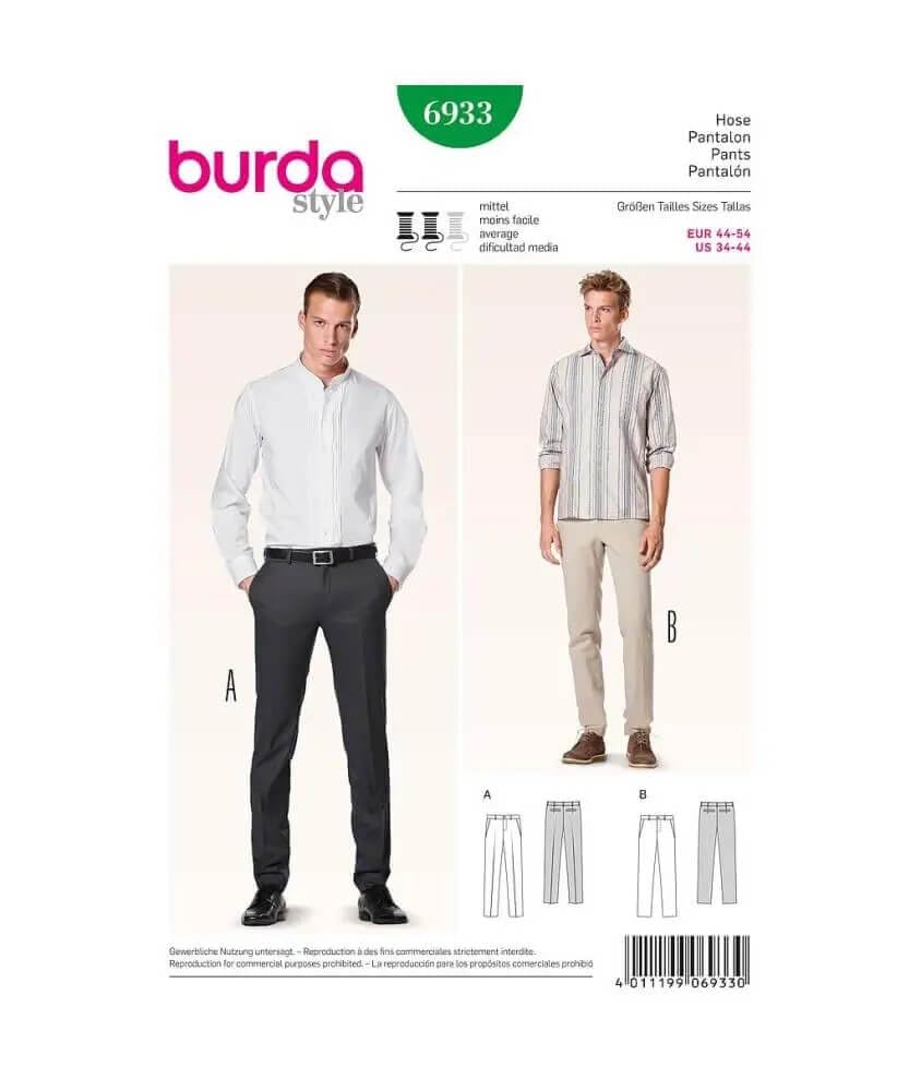Burda B6933 Trousers Sewing Pattern, 19 x 13 cm