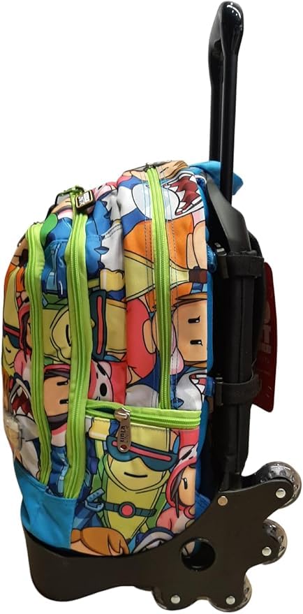 Tinta Unita Trolley Zaino Scuola Dream Cross,Stumble Guys Lime Sganciabile NUOVE RUOTE SALI SCALE con carrello amovibile TINTAUNITA Pool Over