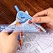 Zonon 1 Set Plastic Geometry Math Set 7 Pcs Includes 6'' / 4 '' Protractor, Drawing Compass, 45/60 Degree Triangle Rulers, 12'' / 6'' Math Ruler Transparent for Office Supplies(Blue)