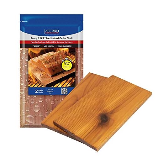 Jaccard Ready 2 Grill Pre-Soaked Cedar Planks, Premium Wood Planks For Serving, Ideal Grilling Accessories for Gas, Ceramic, and Charcoal Grills, Small, 2 Planks