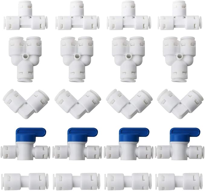 CESFONJER 1/4" Conector, Ósmosis Inversa Válvula De Cierre En Línea, RO