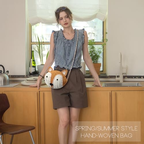 Rattan Purses for Women Summer Beach Woven Crossbody Straw Purses with 1 Pair Rattan Earrings4