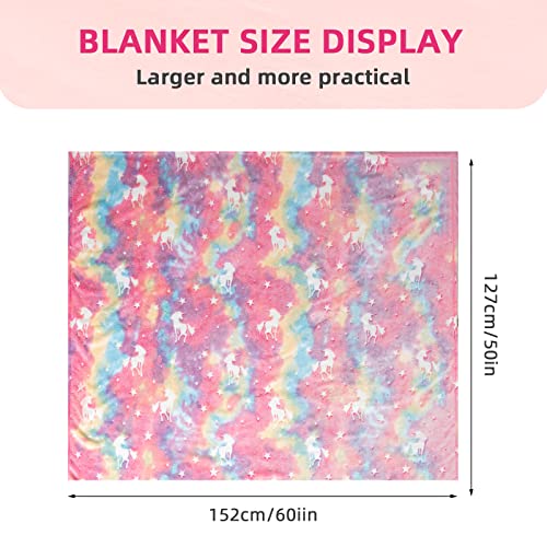 Gosalisu UNICORN BLANKET 1 Glow In The Dark Blanket Unicorns, 50 X60 Inch Luminous Blanket For 3 4 5 6 7 8 9 10 Year Old Girl Boy Gifts, Flannel Kids Throw Blanket thumb #6