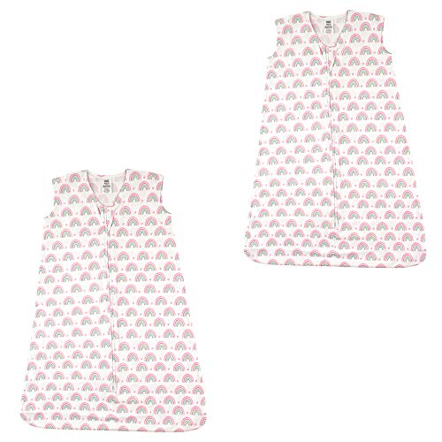 Image of Luvable Friends Unisex Baby Safe Sleep Wearable Sleeping Bags, Rainbows Jersey 2-Pack, 18-24 Months