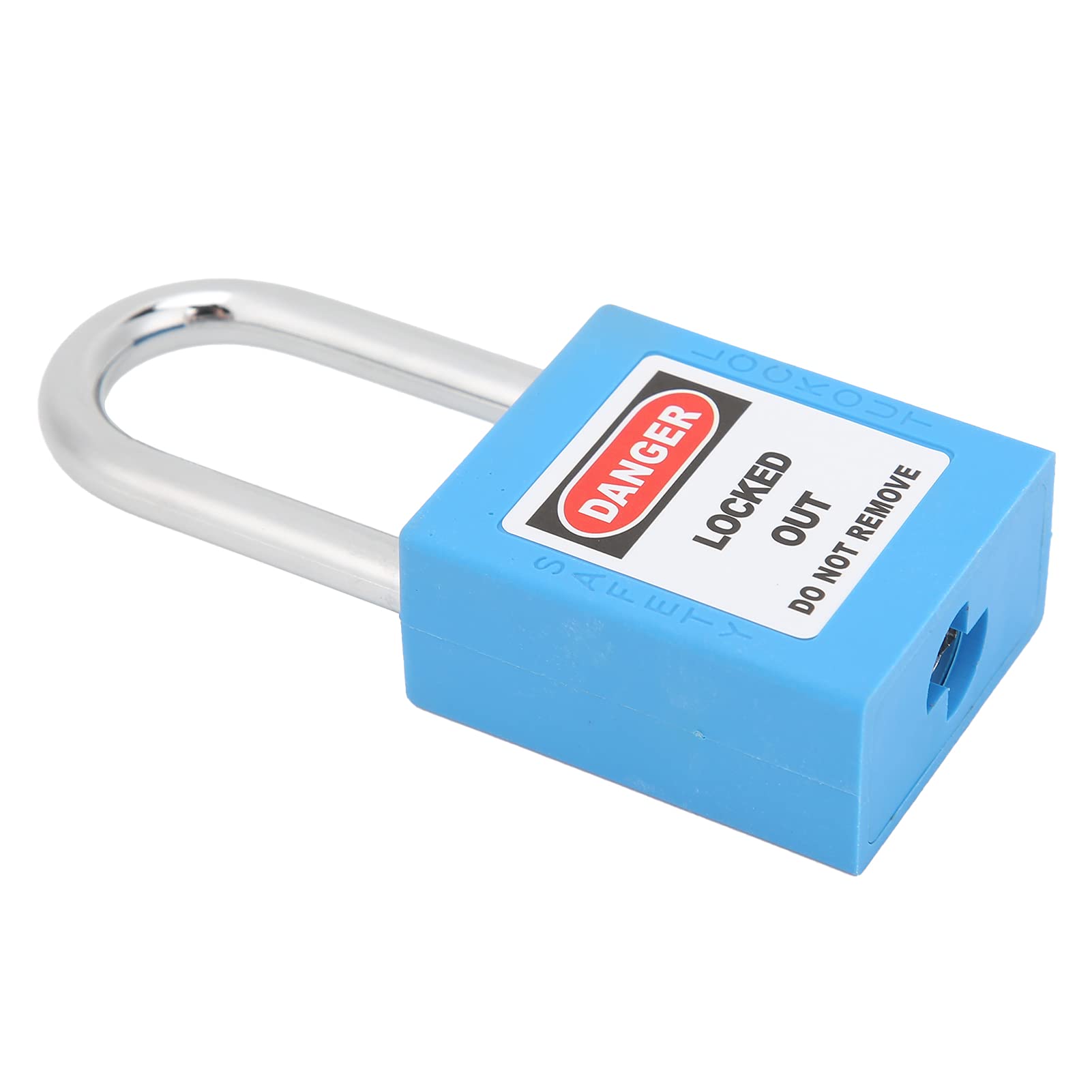 Jiawu 10 Juegos de Candados de Seguridad de 1,5 Pulgadas, Candado de Acero Industrial con Etiqueta Grabable, Fuerte Cerradura de Seguridad Resistente a la Corrosión para Máquinas, Fabricación, (BLUE)