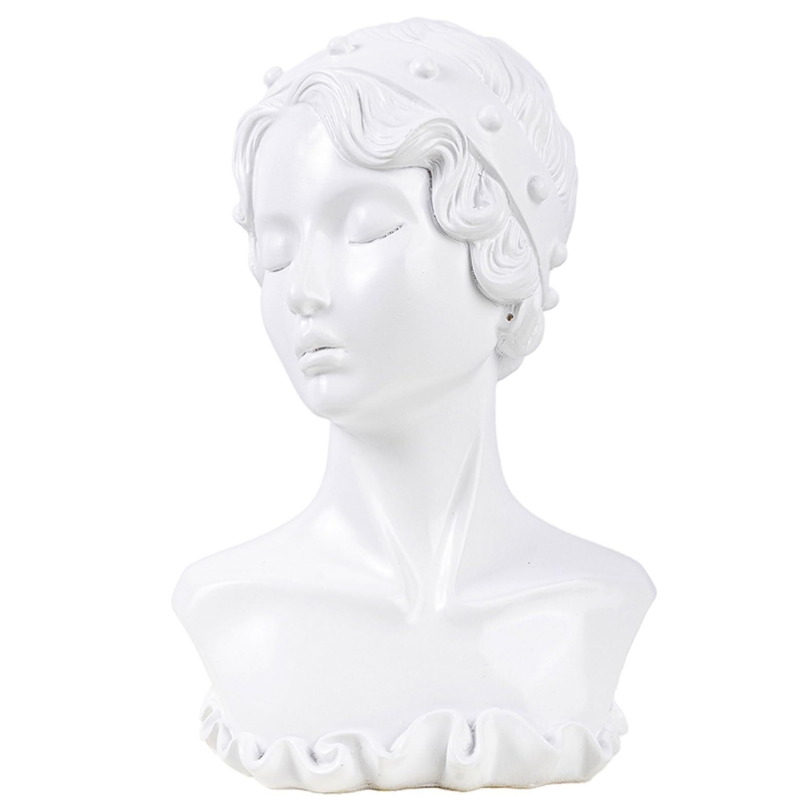 WxuuLTGJR Female Jewelry Display Stand Resin Mannequin Necklaces Tower Organizer Rack Showcase Earring Jewelry Easel Stand Placement Props(Wei�)