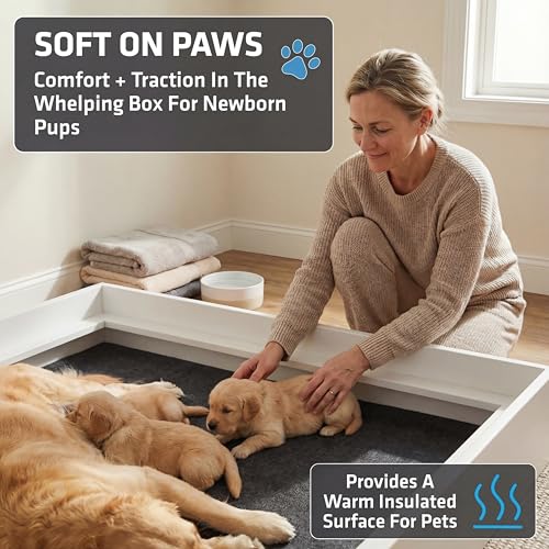 Image of Drymate Jumbo Whelping Box Liner Mat, Machine Washable, Super Absorbent, Waterproof, Quick Dry, Slip-Resistant, Reusable Dog Puppy Pee Pads for Training, Housebreaking, Incontinence (USA Made)(48x100)