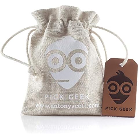 Pick Geek Assorted Guitar Picks | 51 Premium Quality Picks Plectrums For Your Electric, Acoustic, or Bass Guitar | X Heavy, Heavy, Medium, Thin | Gifted in a Unique Linen Pick Bag Cover