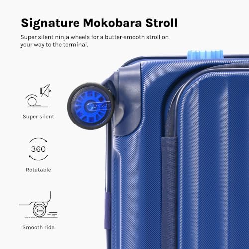Image of MOKOBARA Aisle Cabin Pro Laptop Luggage Trolley Bag 57cm 41L Navy | Polycarbonate Hardshell, Frosted Hardware, Dedicated Tech Compartment for 15.6 inch Laptop, YKK Zippers, TSA Lock, Silent Wheels