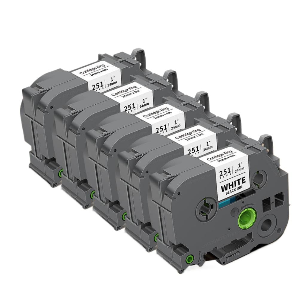 Confezione da 5 a 6 nastri per etichette da 24 mm TZe251 TZe151 TZe451 TZe551 TZe651 TZe751 compatibile con l'etichettatrice PT D610BT