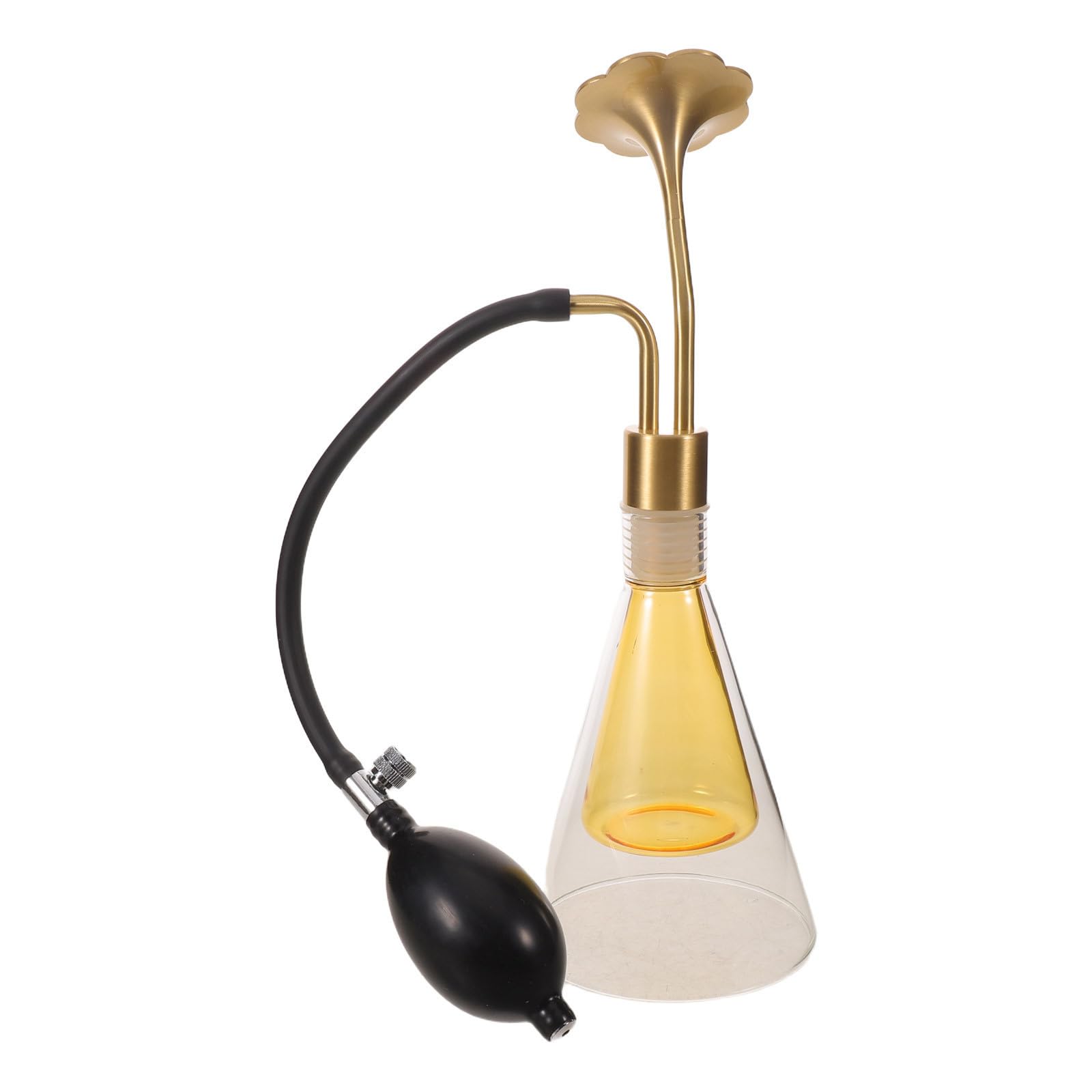 Szklany Atomizer Do Olejków Eterycznych z Długą Pompką i Złotym Kwiatowym Dekorem Wielofunkcyjny Rozpylacz Zapachów Do Testowania Perfum i Aromaterapii Salonie i Domu