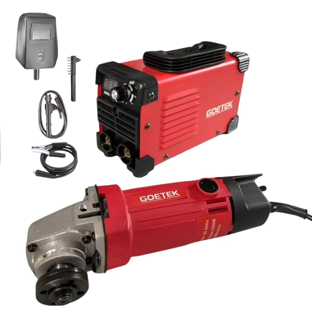Smerigliatrice Angolare 1000 Watt+ Saldatrice Inverter Mini MMA 400A, Compatta, Potente, con Tecnologia IGBT, VRD, Display LED, per Elettrodo e Lift TIG,Kit Professionale.