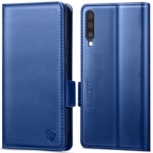 CASBST Handyhülle für Samsung Galaxy A50/A30S Hülle, Premium Leder Schutzhülle Klappbar für Samsung Galaxy A50 Flip Case mit Kartenfach Ständer Magnet Klapphülle für Samsung A50 Hülle (Schwarz)