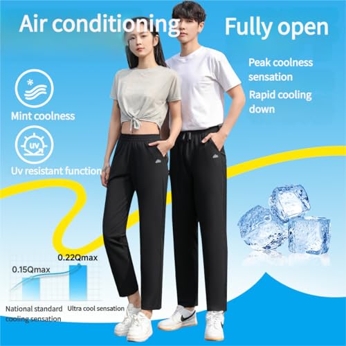 Msehrions - Ice Silk Mesh Panel Casual Pants Mesh Irons Pants for Men Over 55 with Pockets Breathable2