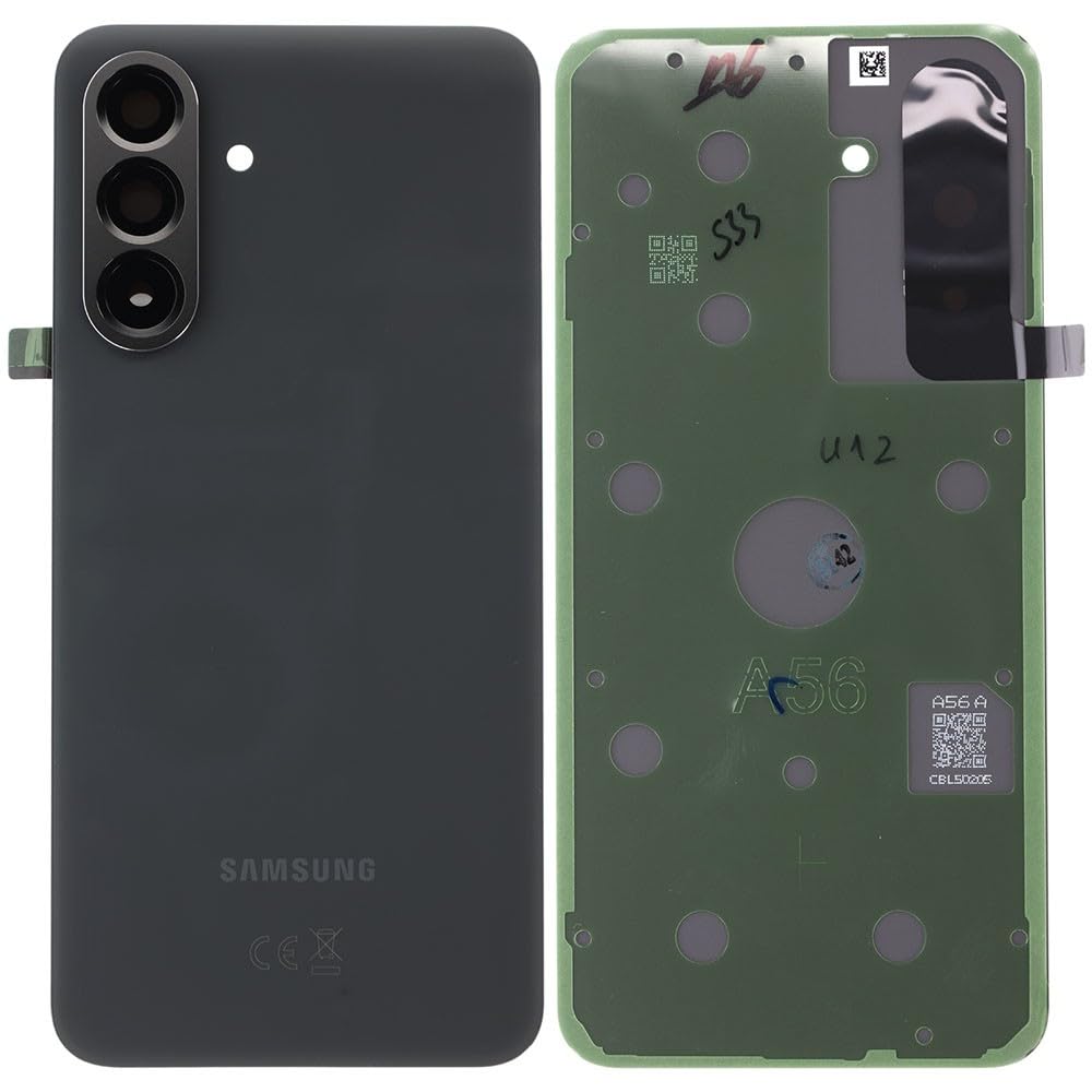 Original Samsung Akkudeckel Backcover Deckel Cover Rückseite für Samsung Galaxy A56 A566B Graphite/Grau mit ab Werk vormontierten Klebestreifen und Kameraglas