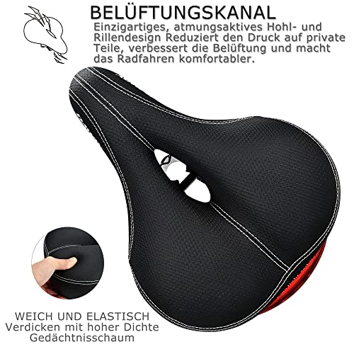 DAWAY C99 Fahrradsattel Damen & Herren - Bequemer, breiter MTB-Sattel aus hochwertigem Leder mit...