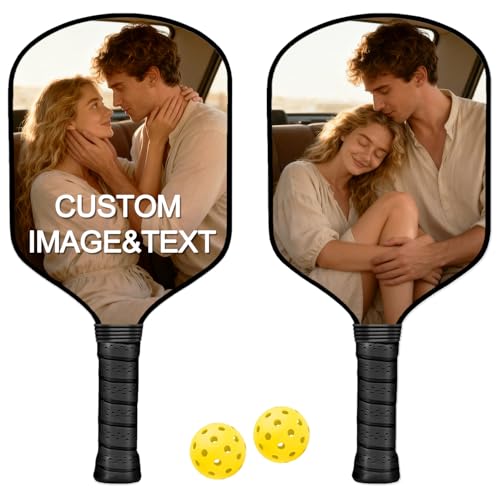 Custom Pickleball Paddles with Photo Text Logo...