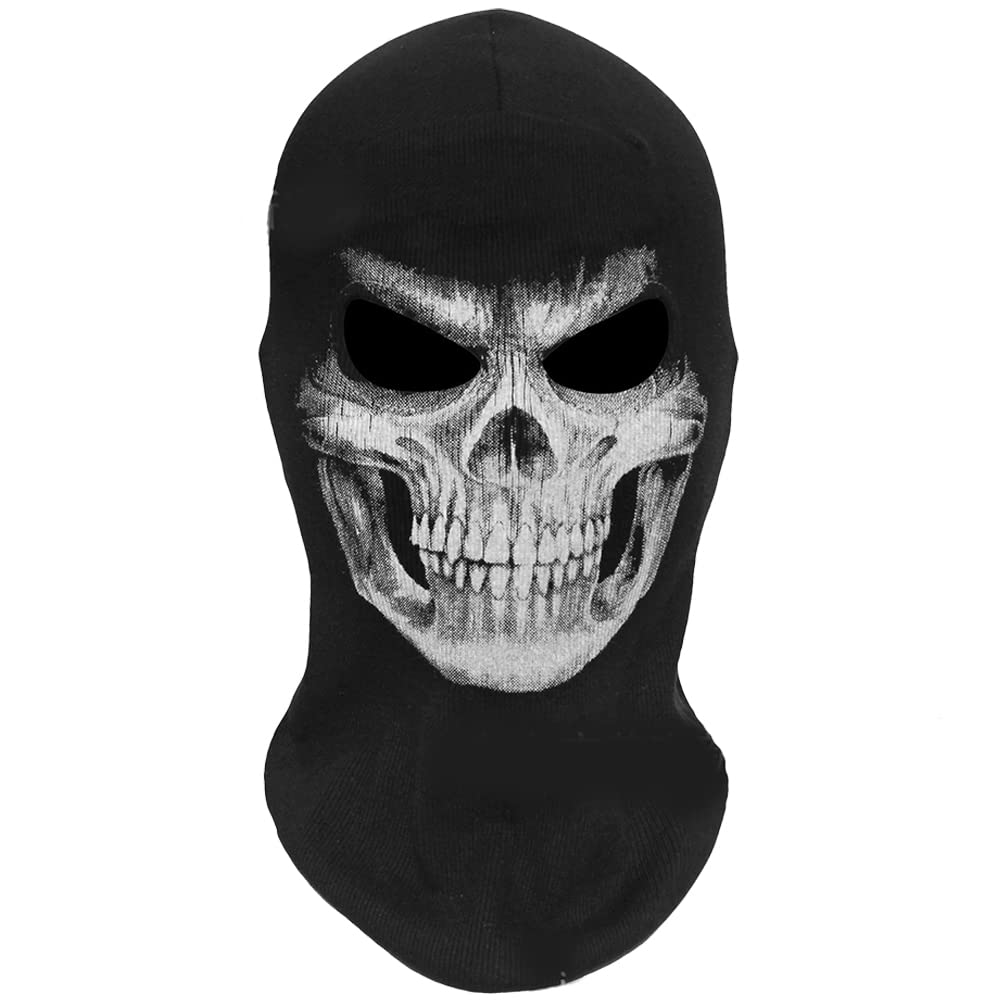 Ghost Mask Skull Balaclava Skull Ski Masks Skeleton Face Scarf Neck Gaiters for Men Motorcycle Cycling Outdoor