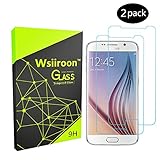 Samsung Galaxy S6 Screen Protector- Wsiiroon Ultra HD Tempered Glass Screen Protector for Samsung Galaxy S6, 9H Hardness,Anti-Scratch & Fingerprint, Bubble Free(2 Pack)