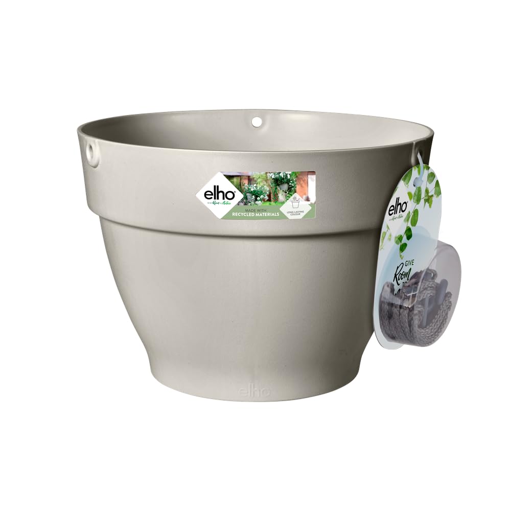 elho Vibia Campana Hanging Basket 26 - Flower Pot for Outdoor - Ø 26.0 x H 18.4 cm - White/Silky White