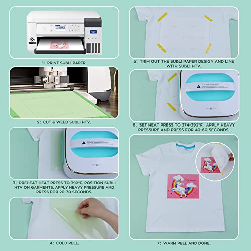 Htvront Clear Htv Vinyl For Sublimation - 12" X 5Ft Upgraded Glossy Sublimation Vinyl - Vivid Colors Clear Dye Sub Htv For Light-Colored Cotton Fabric #TOP6