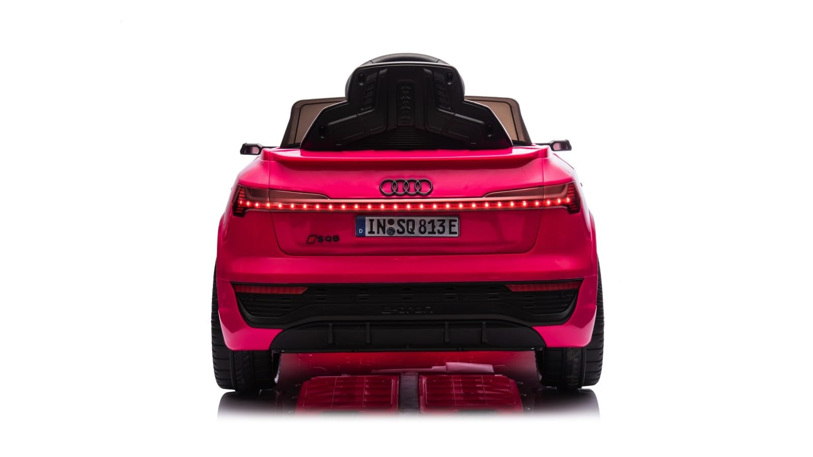 TOYSCAR Auto Macchina Elettrica per Bambini 12V Audi SQ8 e-Tron Sedile Pelle con TAPPETINI Telecomando Cintura di Sicurezza Porte Apribili (Rosa)