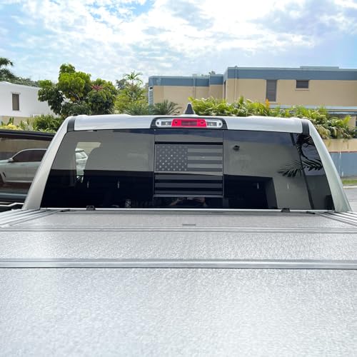 Image of for Chevrolet Colorado GMC Canyon 2015-2025 2026 Rear Middle Window American Flag Decal Back Center Sliding Window Glass USA Flag Vinyl Sticker Exterior Accessories