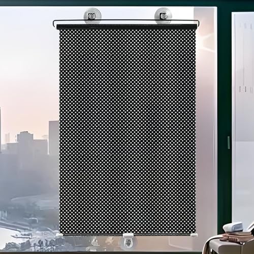 40X60cm Persiana Enrollable para Ventana con ventosas,Estor Enrollable Blackout Sin Taladrar,bloquea Rayos UV,Estores Temporales Sombra Térmica,para Cocina Baño Oficina/Coche