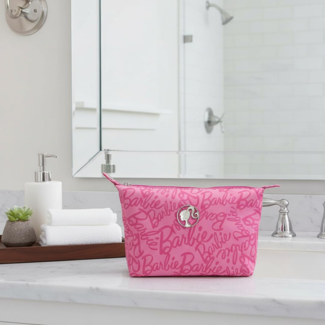ARDITEX Barbie Borsa da Toilette Astuccio Trucco Beauty Case in Tessuto 26x16x7cm