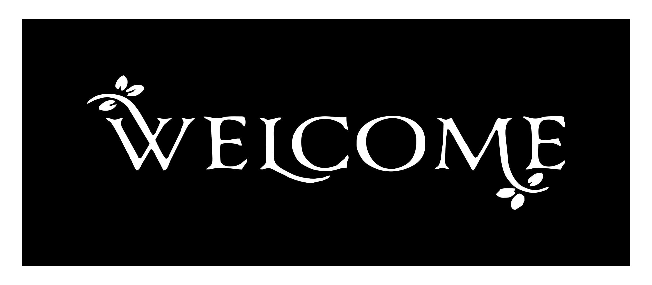 decalbazaar Vinyl Welcome Quote with Leaves Large Glossy Wall Door Vehicle Sticker, 22 x 7 Inches White (B0B49L64SZ) Amazon Price History, Amazon Price Tracker