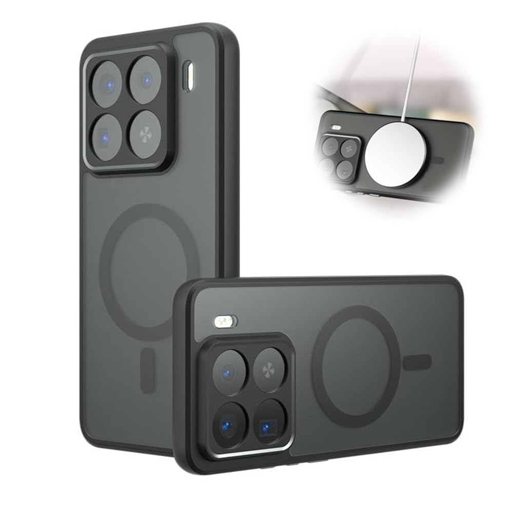Black Case Cover for Xiaomi 15 Case Cover, Mag-Safe Compatible, Azonee Case Cover for Xiaomi, Built-in Magnetic Anti-Shock Protection