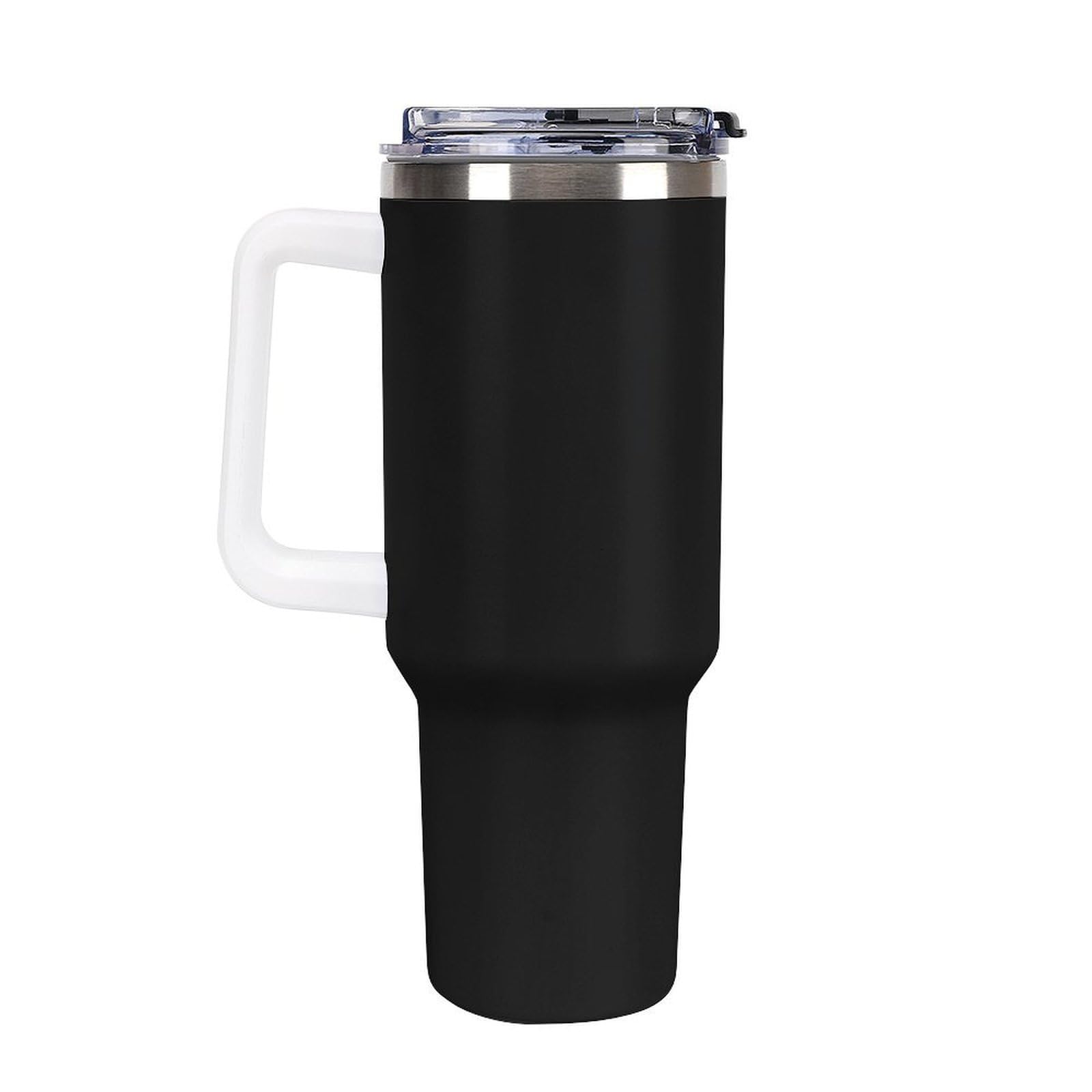 Nilpferd in Nature Trendy Trinkglas mit Henkel, 1134 g, weiß | Doppelwandiger, auslaufsicherer, isolierter Auto-Reisebecher aus Edelstahl