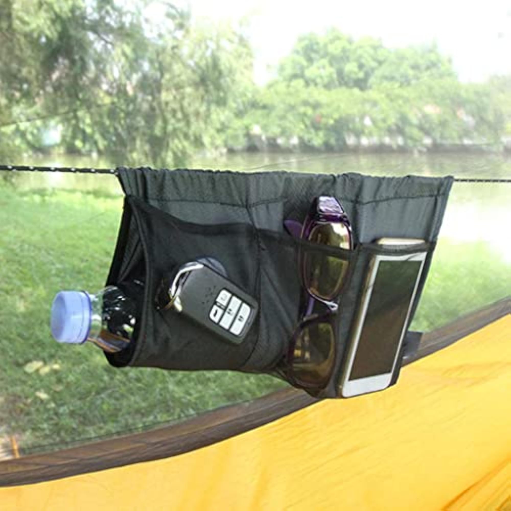 2Pcs 7-Pocket Storage Mesh Bag for Hammock Accessories