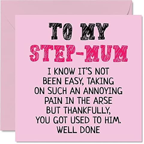 Funny Step Mum Birthday Card - Well Done Cover