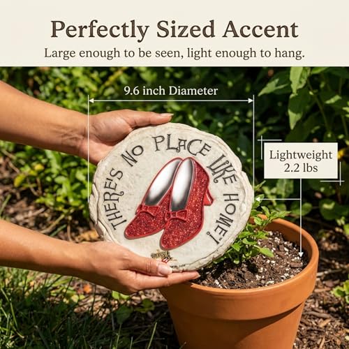 Image of Spoontiques Ruby Slippers Stepping Stone - Wizard of Oz Decorative Garden Stone for Yard, Patio, Garden or Walkway - Outdoor or Indoor Home Decor