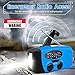 Emergency Hand Crank Radio with LED Flashlight for Emergency, AM/FM Portable Weather Radio with 2000mAh Power Bank Phone Charger, USB Charged & Solar Power for Camping, Emergency(Blue)