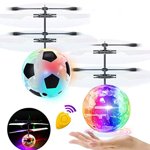 2 Pack Flying Ball Kids Toys RC Flying Toys Hand Controlled Helicopter Infrared Induction Light Up Ball Holiday Easter Toy Gifts for Kids Boy Girl Easter Basket Stuffers Game RC Drone Toy Rechargeable