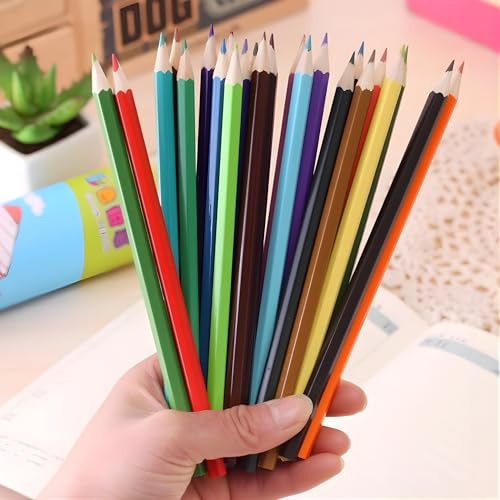 Image of Crackles 12 Vibrant Shades Soft Color Pencils Round Box | Smooth Color Application | Non-Toxic, Smooth & Break-Resistant Colouring Pencils | For School Projects, Art & Craft, Sketching and Drawing