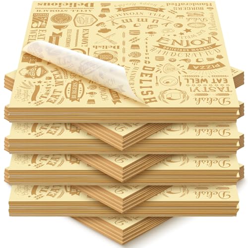 Outus 600 Pcs 12 x 12 Inch Deli Wax Paper Sheets, Light Yellow