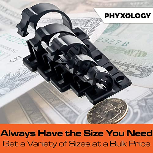 PHYXOLOGY SUPPLY - Juego de 100 abrazaderas adhesivas para cables en varios tamaños (4, 6, 8, 10 y 12 mm), color negro, para organización de cables en el hogar y oficina, instalación sin herramientas miniatura 5
