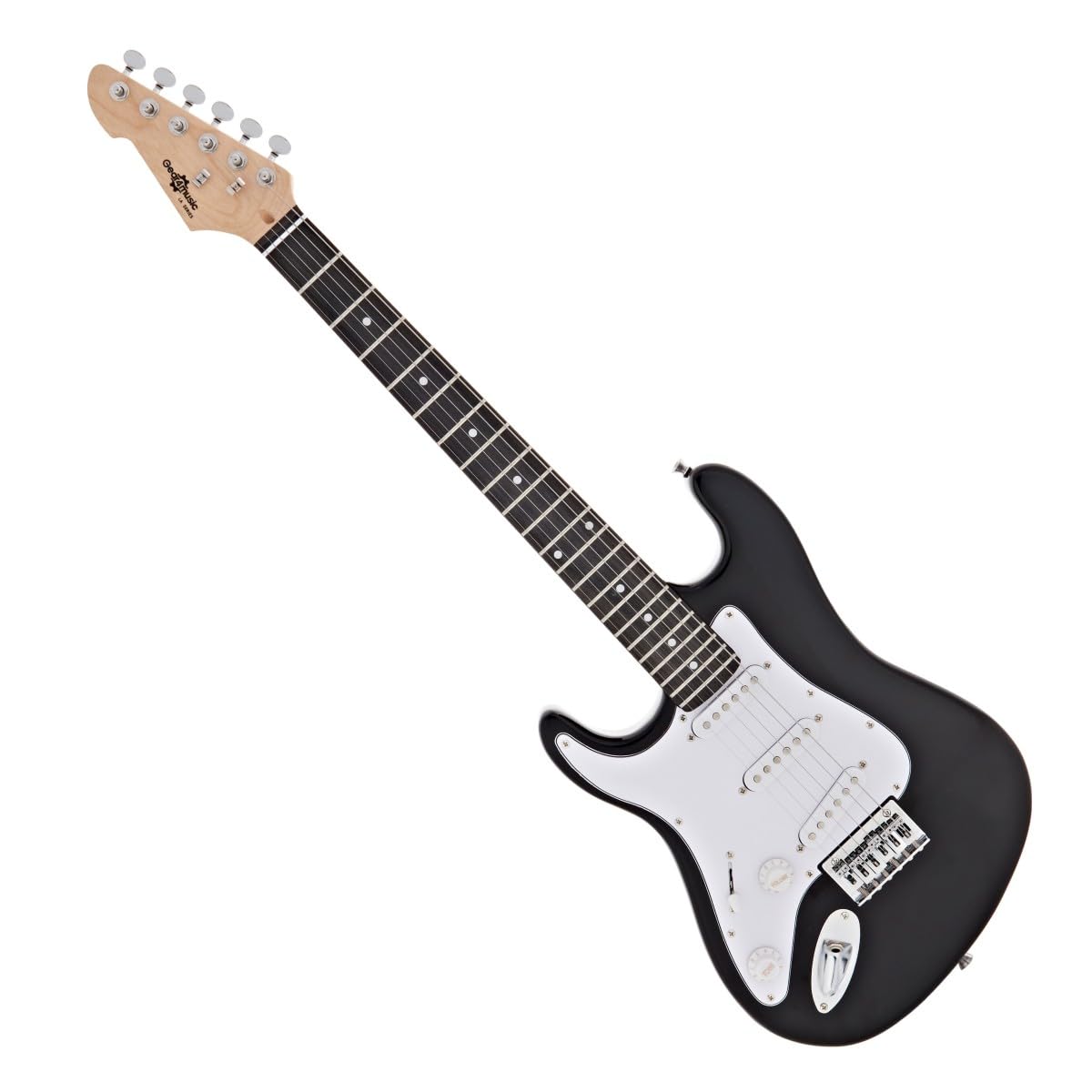 Chitarra Elettrica LA 3/4 Mancina Nera, Ampli 10W e Accessori | Per Giovani Mancini Principianti, Design Confortevole e Facile da Usare, Ampli Portatile con Uscita Cuffie, Custodia Inclusa