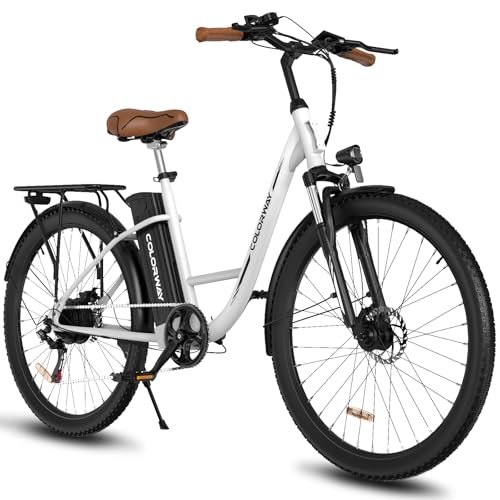 COLORWAY 28'*2,0' E-Bikes, mit bürstenlosem 250W Motor. Elektrofahrräder mit eingebautem 36V 15Ah Akku, 7 Gängen, LCD-Display, Stoßdämpfergabel.