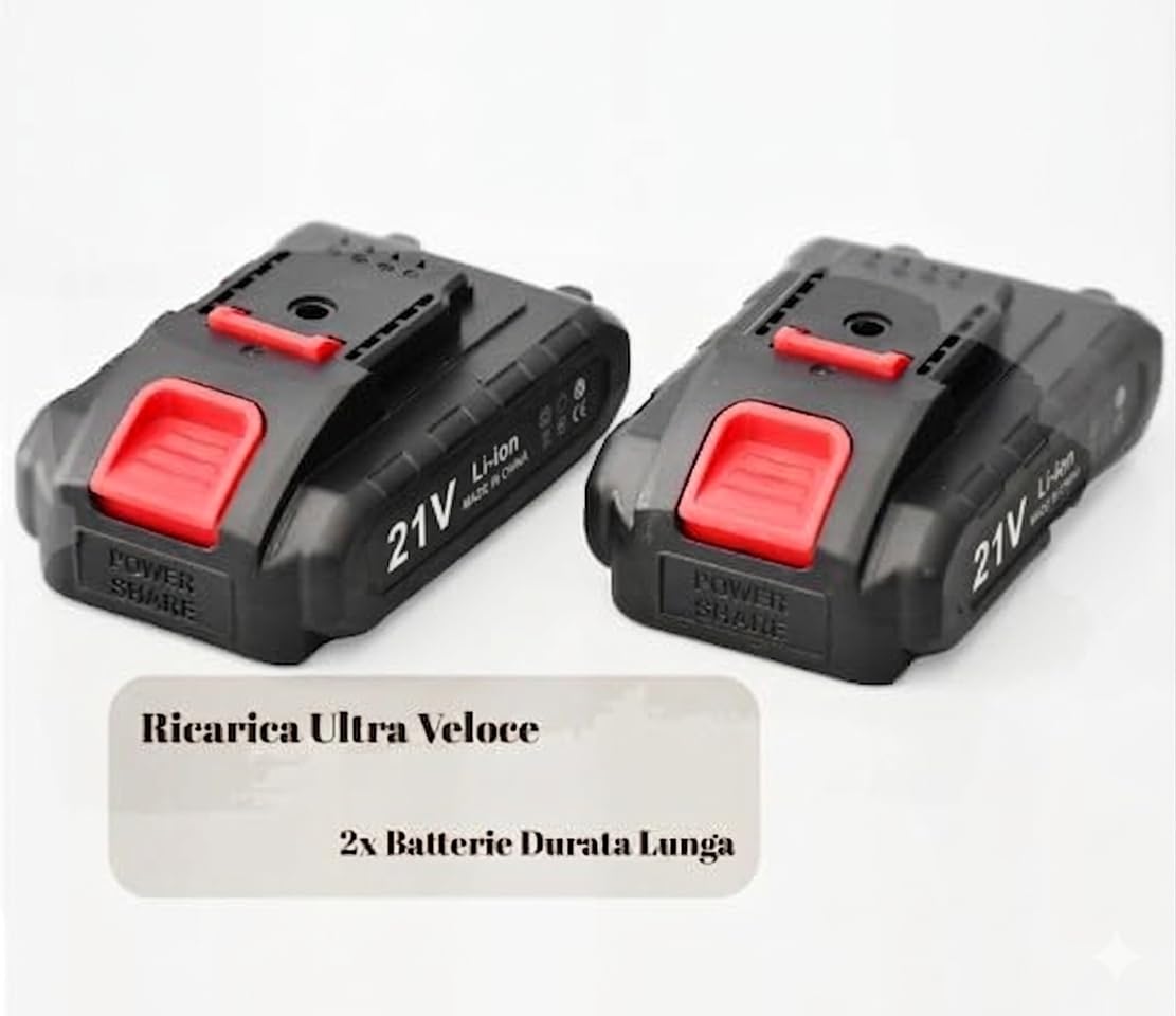 P1 Forbici Potatura a Batteria 21V Professionali, Cesoie Elettriche con 2 Batterie al Litio 2.0Ah - Diametro Taglio 30mm - Motore Brushless, Valigetta Inclusa - Per Giardino, Uliveto e Frutteto