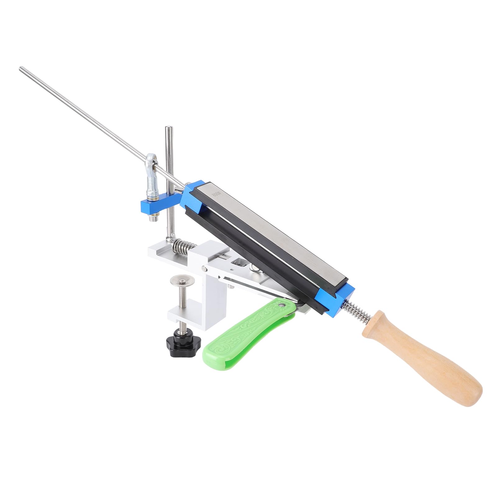 Affilatore Guidato per Lame, di Affilatura di Precisione con 4 Grane, Angolo Regolabile, Adatto per Cucina e Uso Esterno (Con 4 pietre diamantate)