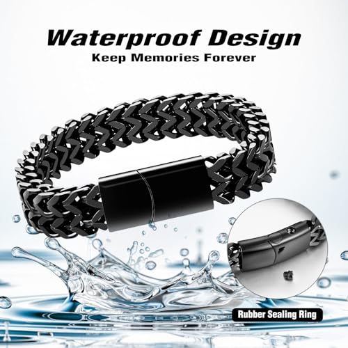 abooxiu Urn Bracelet for Human Ashes Cremation Bracelet Stainless Steel Ashes Bracelet Cremation Jewelry Urn Keepsake Memorial Ash Holder for Men Women3