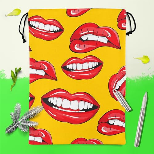 Image of ArtzFolio Lips D2 | Reusable Sack Bag | Bag for Gym, Storage, Vegetable & Travel
