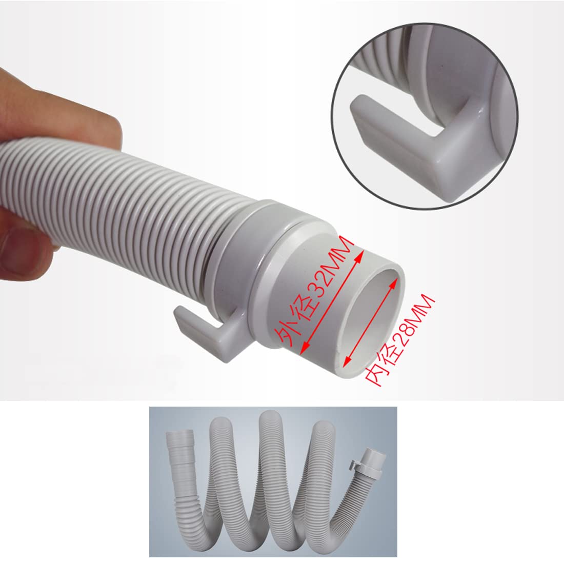 Amazon.co.jp: AKNPMHT 洗濯機排水ホース 排水管 PVC 廃液パイプネク延長ホース接続部直径φ30-40mm洗濯機専用【クランプ付き】0.8/1.2M/2M  洗濯機専用 交換用 延長ホース (2M) : 大型家電