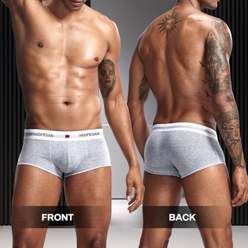 HOOFESAN Trunks Underwear Boxer Briefs for Men Boxer Briefs Men's Underwear Pack Soft Low Rise Multipack4