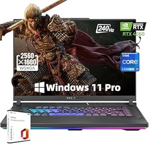 ASUS ROG Strix G16 16″ 240Hz Gaming Laptop Intel-i9-14900HX(24 cores), NVIDIA GeForce RTX 4060, 64GB DDR5 RAM, 1TB SSD, Wi-Fi 6, Backlit Keyboard, Windows 11 Pro & Microsoft Office Lifetime License