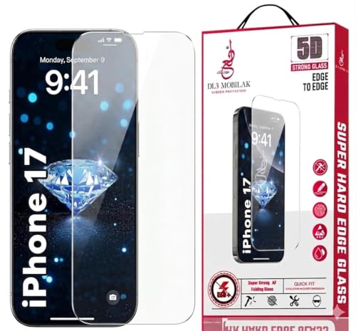 Dl3 Mobilak Tempered Glass Screen Protector for iPhone 17, 9H Hardness, Anti-Scratch, Case Friendly